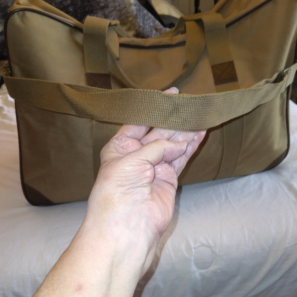 Classic Men's Duffel Bag in Tan - Travel & Gym Carryall Canvas W/Leather Detail